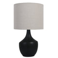 Velmora™ 22 in Black Ceramic Table Lamp with Oatmeal Linen Shade
