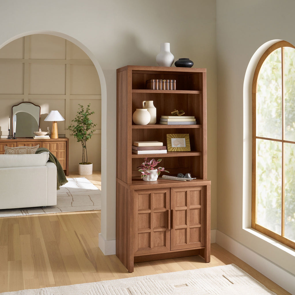 Velmora™ Mason Bookcase, Brown Oak Finish