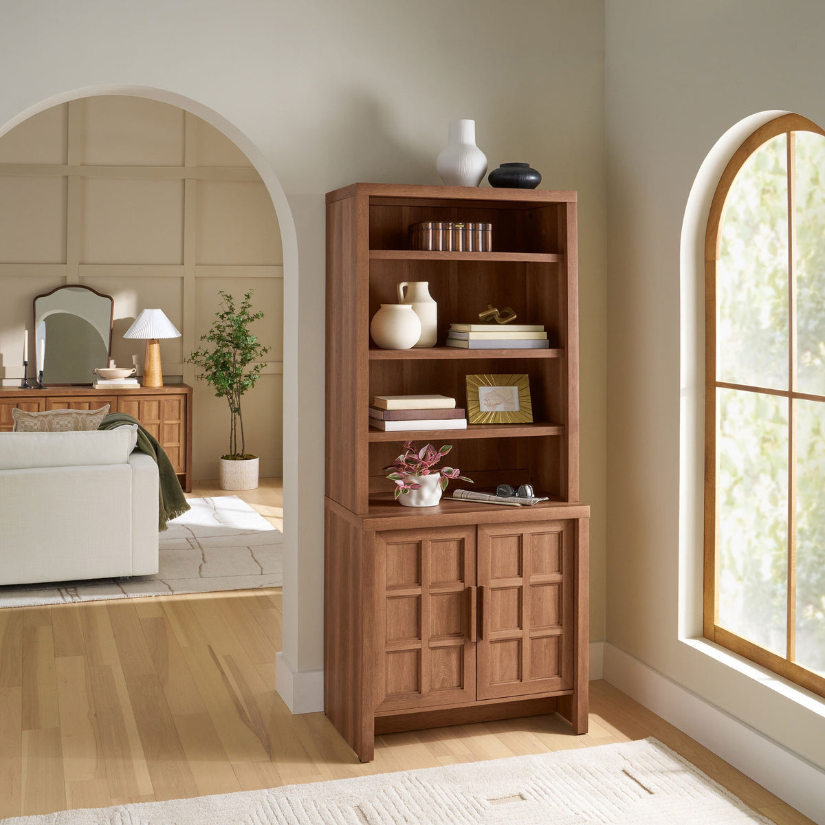 Velmora™ Mason Bookcase, Brown Oak Finish