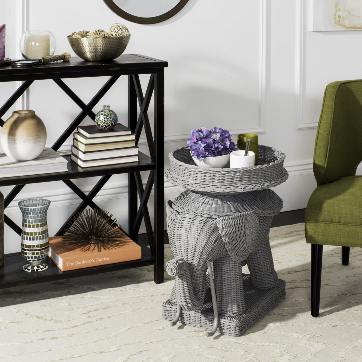 Velmora™ Balford Elephant Storage Accent Table with Tray Top, Natural