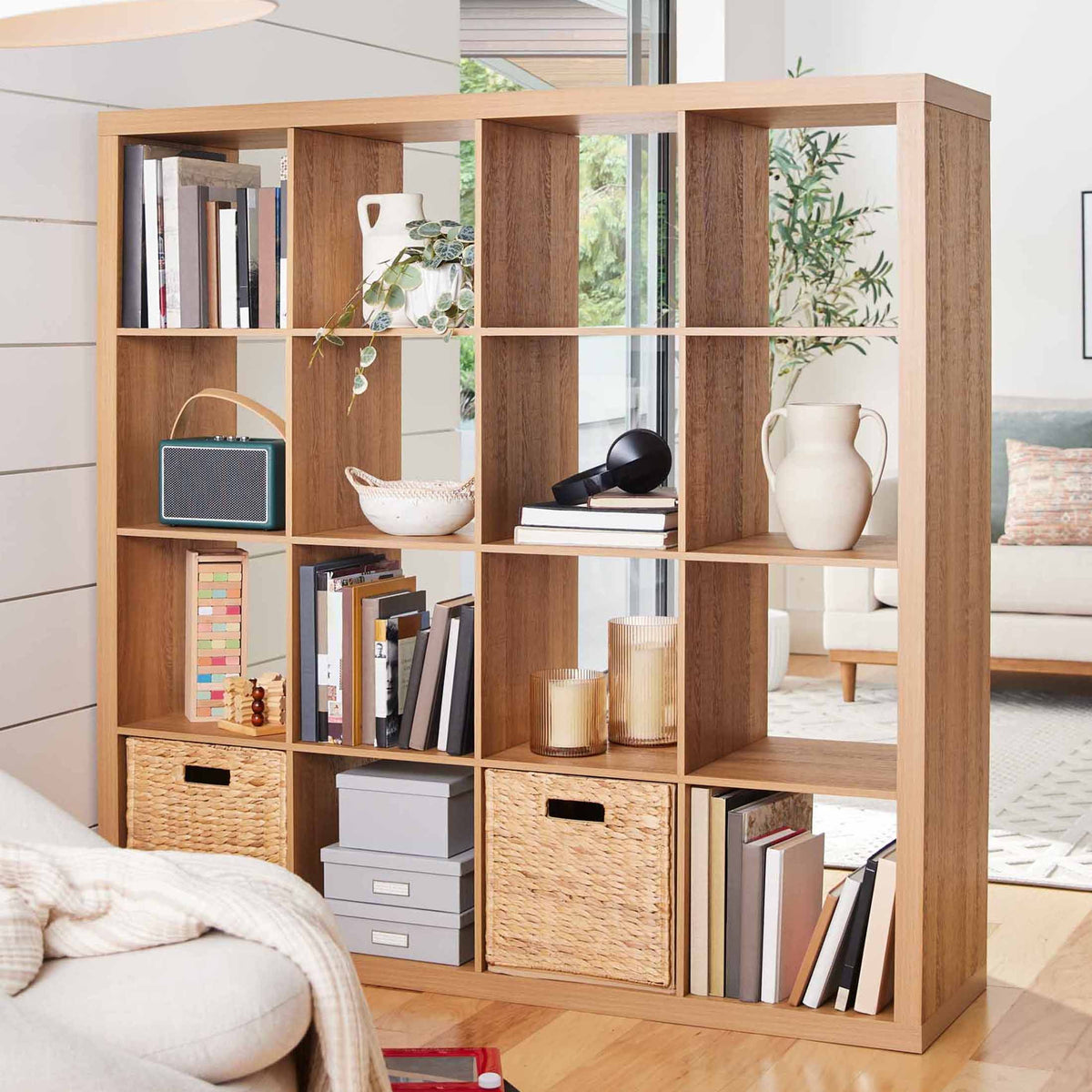 Velmora™ 16 Cube Storage Organizer, White Texture