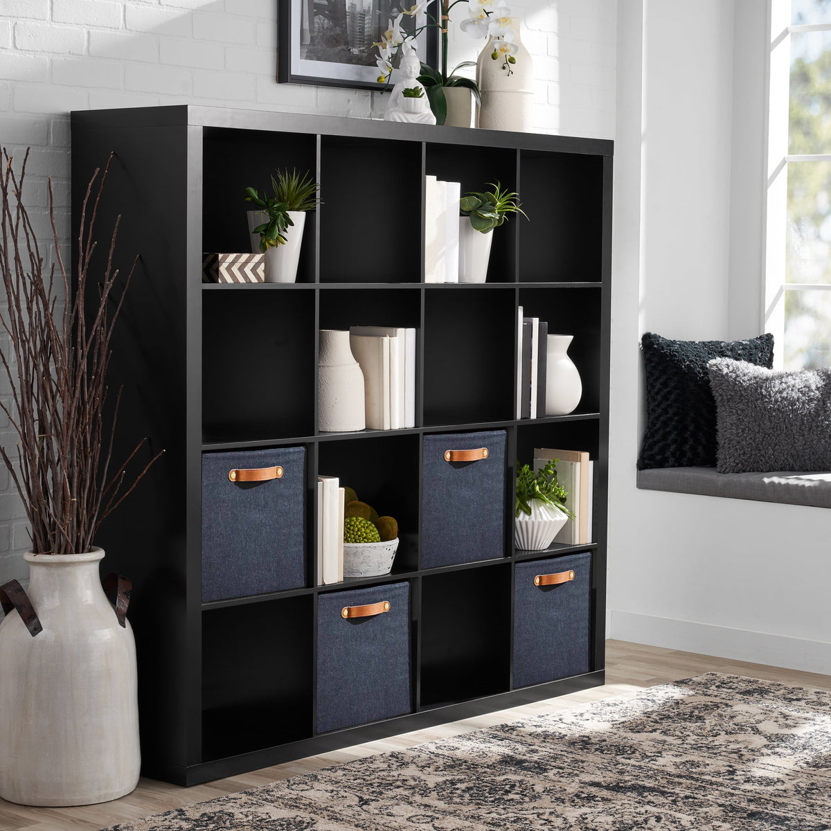Velmora™ 16 Cube Storage Organizer, White Texture