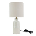 Velmora™ 17 in Reactive Glaze Ceramic Table Lamp with Off-White Shade