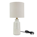 Velmora™ 17 in Reactive Glaze Ceramic Table Lamp with Off-White Shade