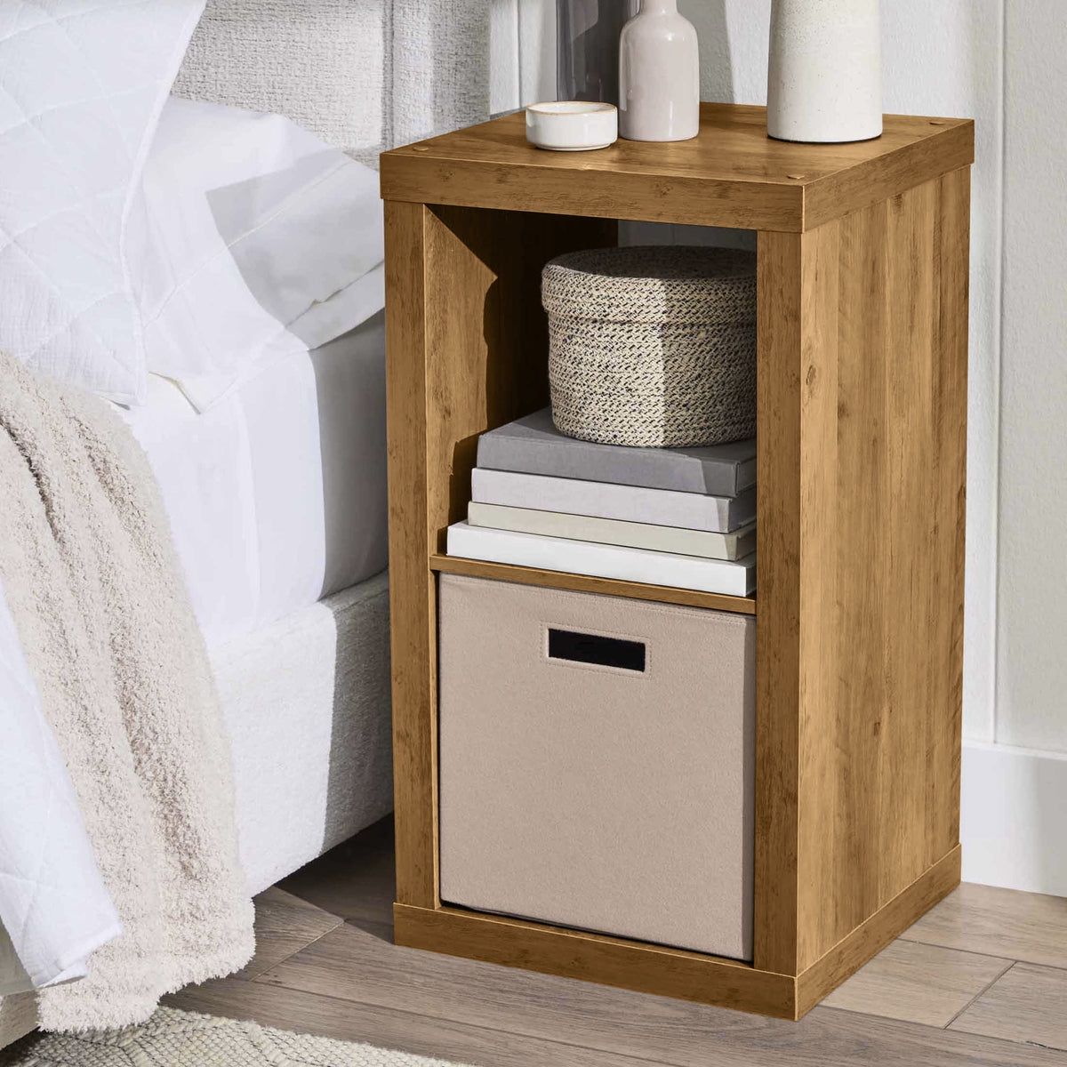 Velmora™ 2 Cube Storage Organizer, Textured White