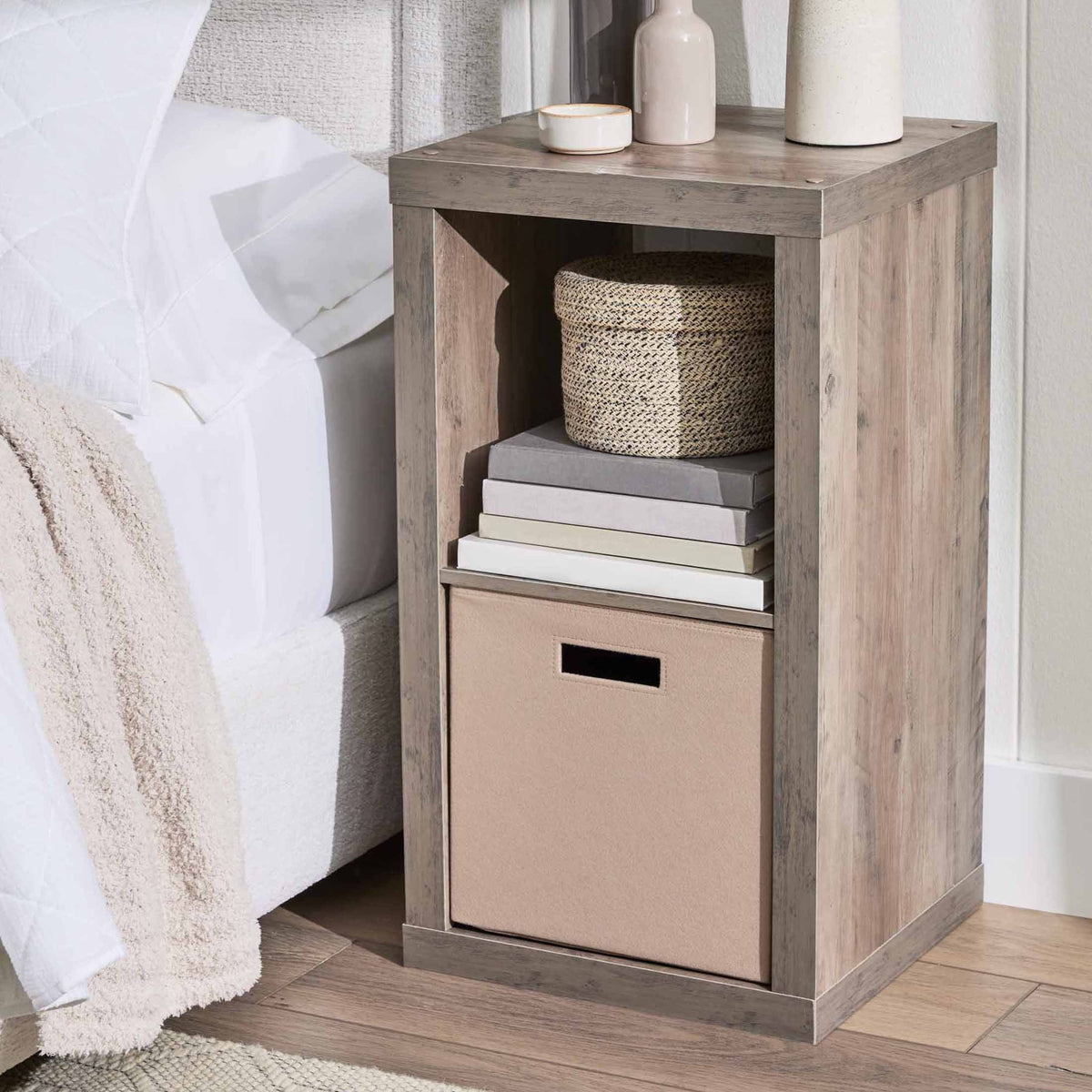 Velmora™ 2 Cube Storage Organizer, Textured White