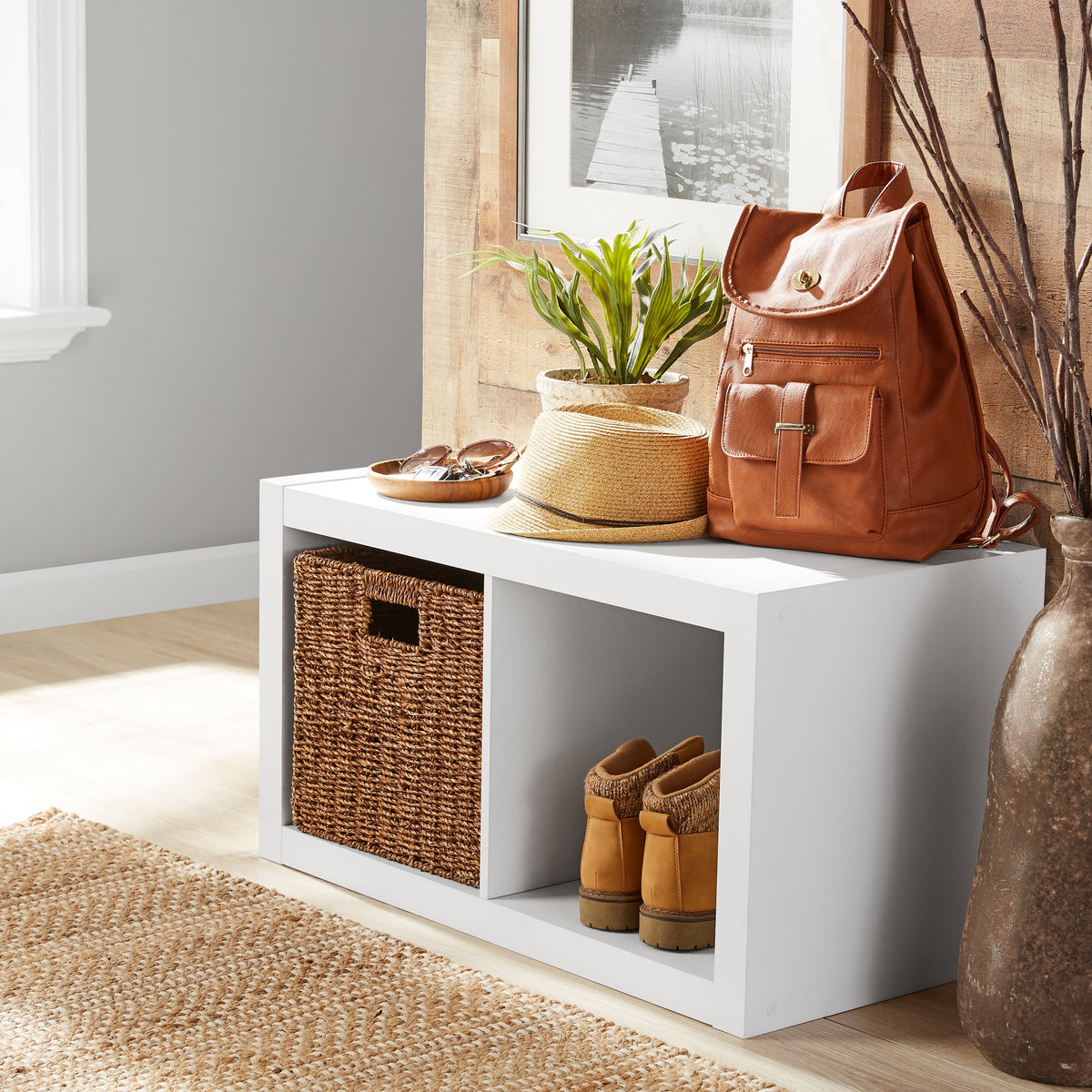 Velmora™ 2 Cube Storage Organizer, Textured White
