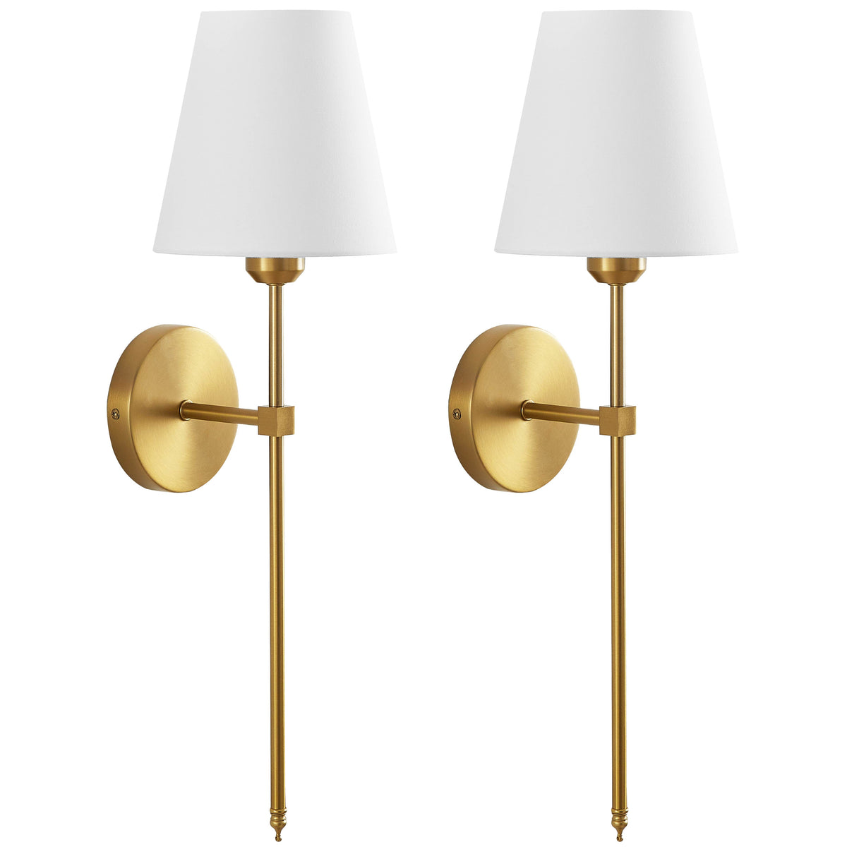 Velmora™ Contemporary Indoor 2-Pack Convertible LED Sconce Table Lamp, Gold