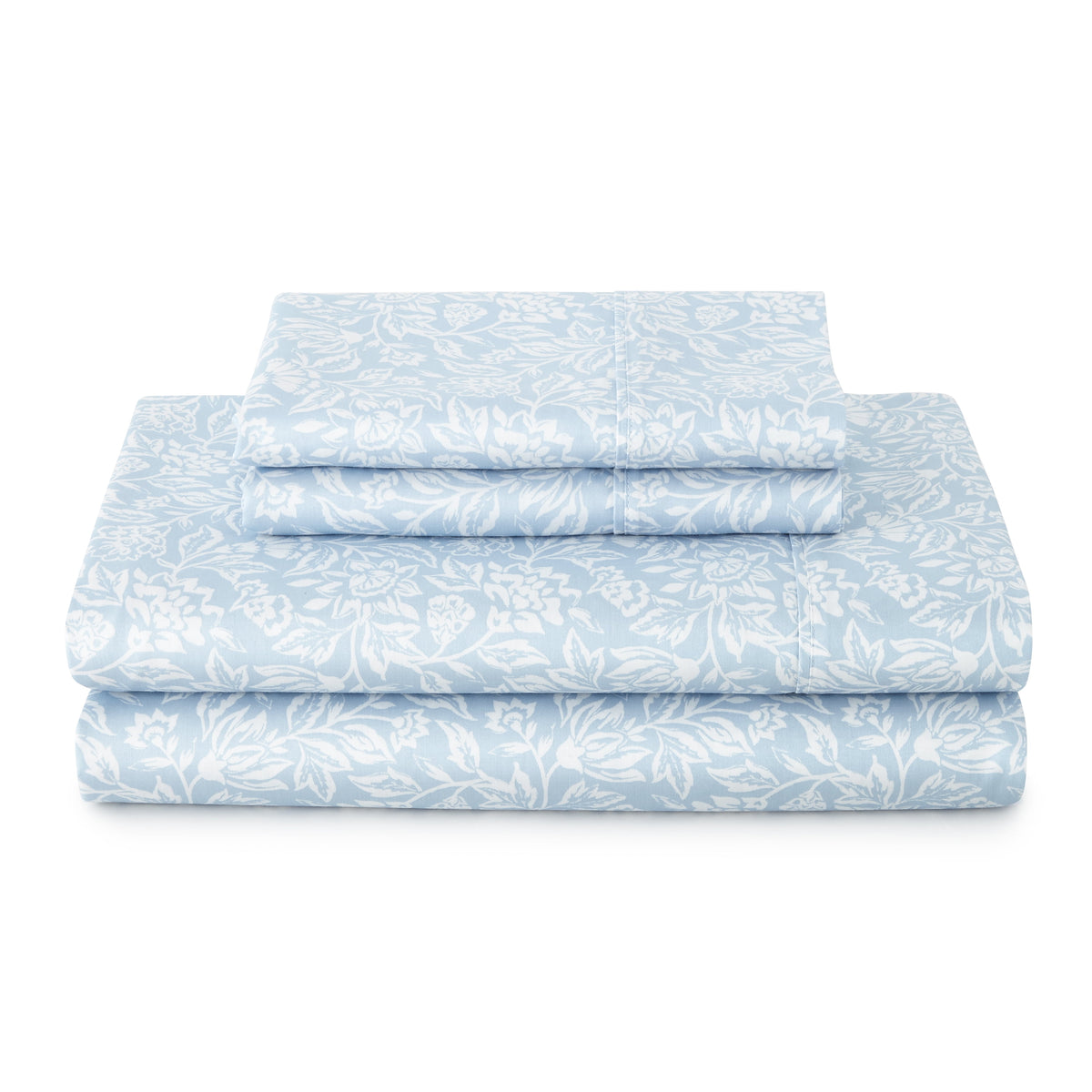Velmora™ 4-Piece 300 Thread Count Bashful Blooms Cool Cotton Sateen Bed Sheet Set, Queen - Deep Pocket