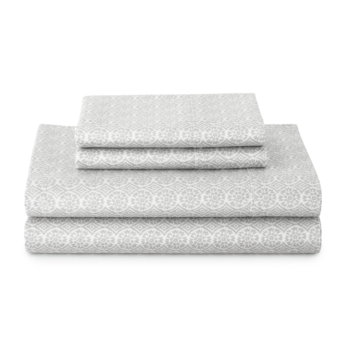 Velmora™ 4-Piece 300 Thread Count Bashful Blooms Cool Cotton Sateen Bed Sheet Set, Queen - Deep Pocket