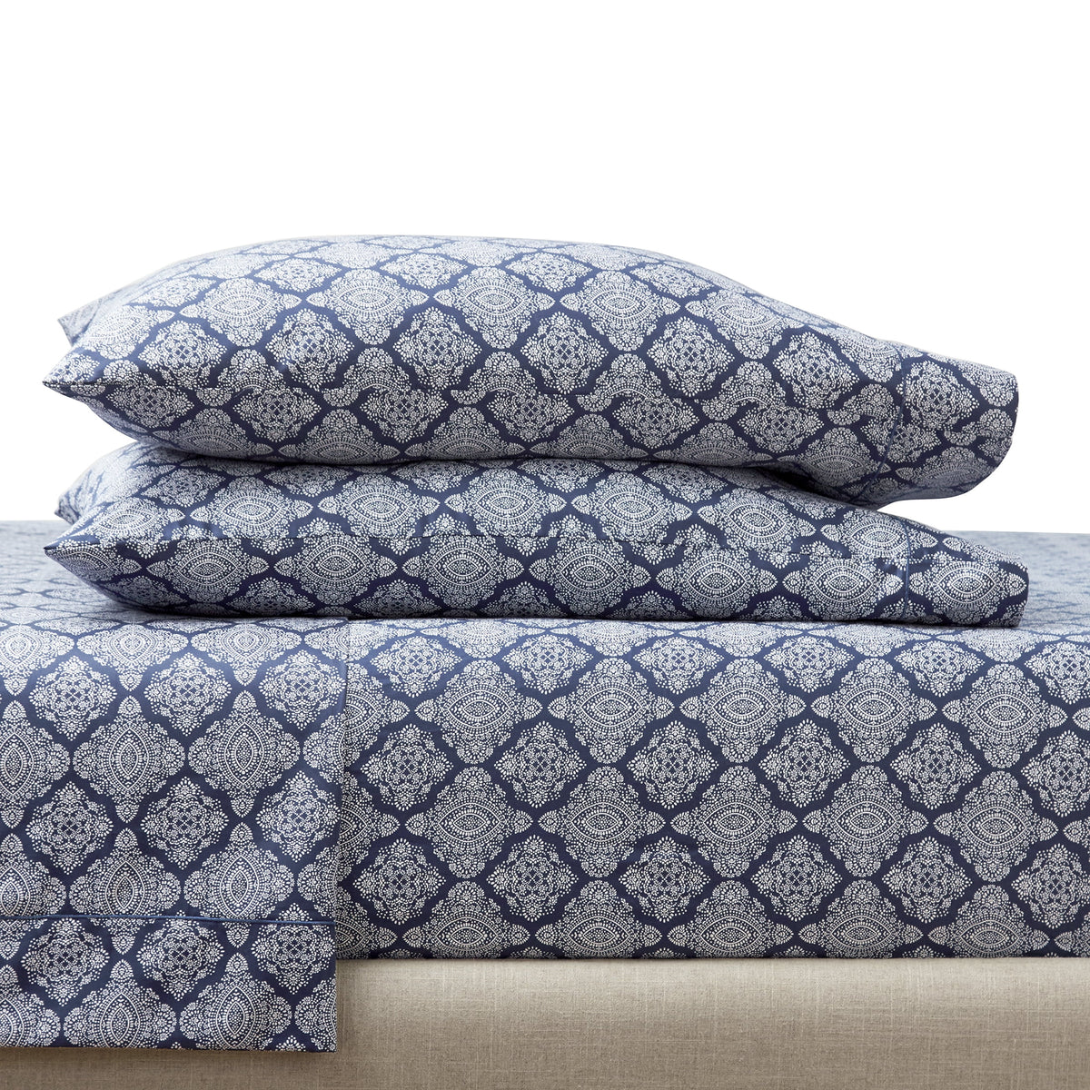 Velmora™ 4-Piece 400 Thread Count Cotton Sateen Performance Bed Sheet Set, Grey, Queen