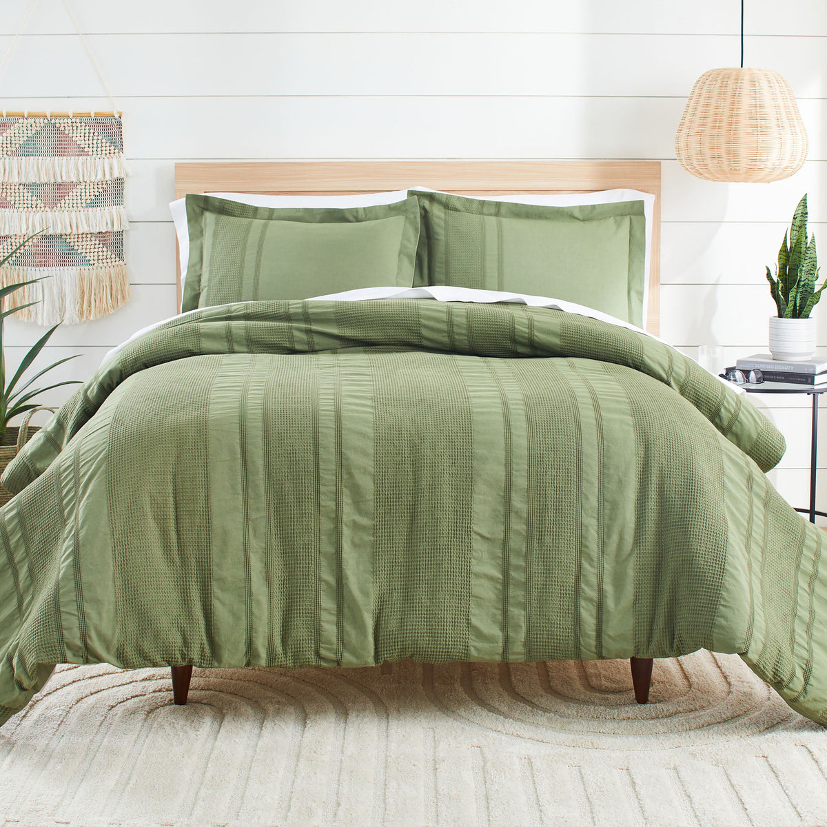 Velmora™ 3-Piece Cream Waffle Stripe Comforter Set, Full/Queen
