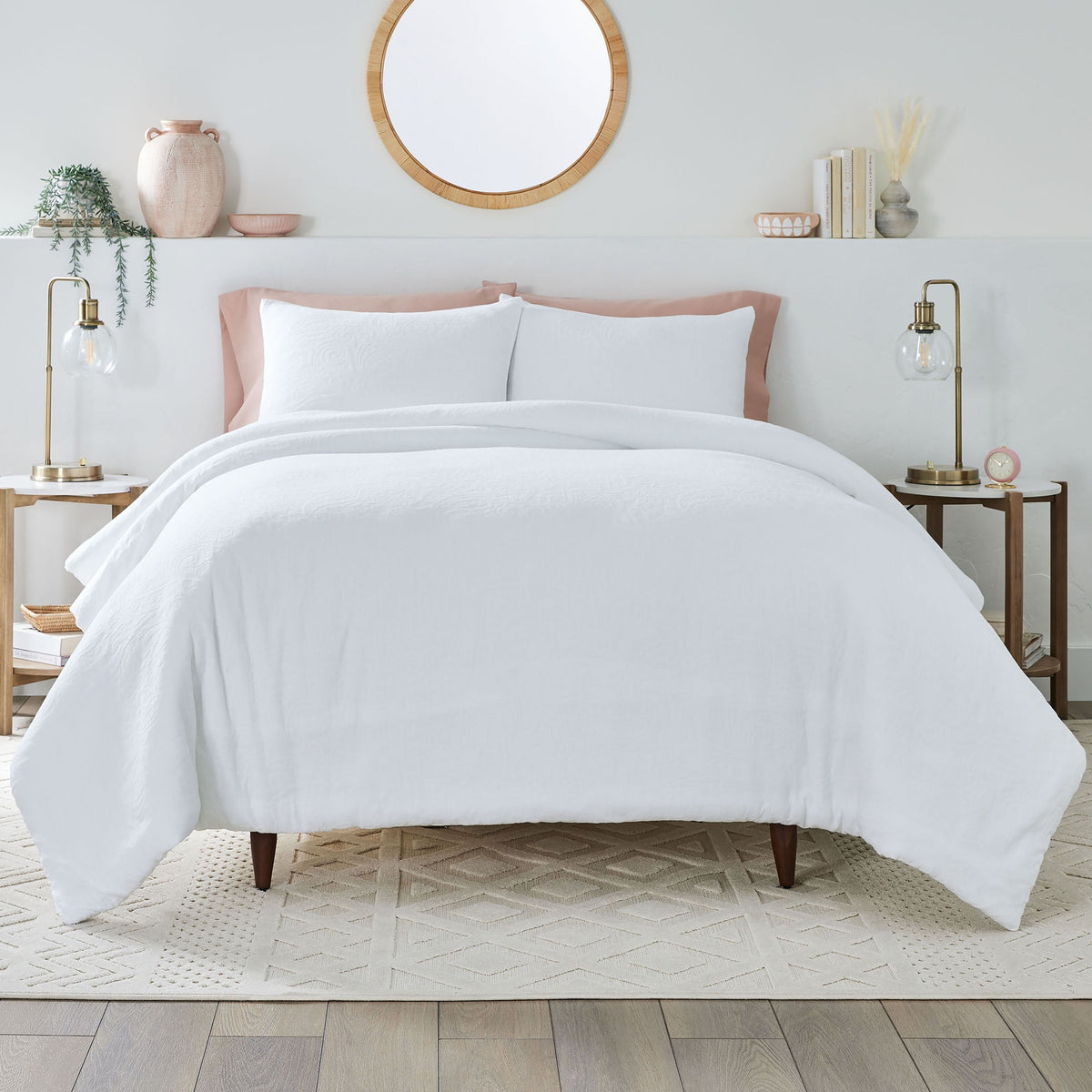 Velmora™ Full/Queen Comforter Set, All-Season, 3-Piece, Cream Gauze