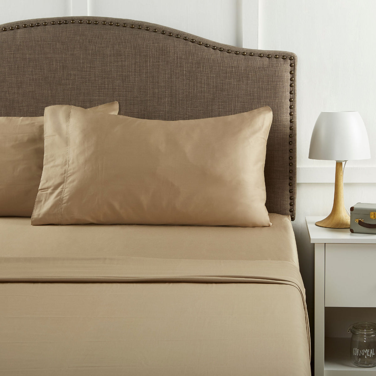 Velmora™ 300 Thread Count 100% Cotton Wrinkle Resistant Sheet Set, Full Soot Grey