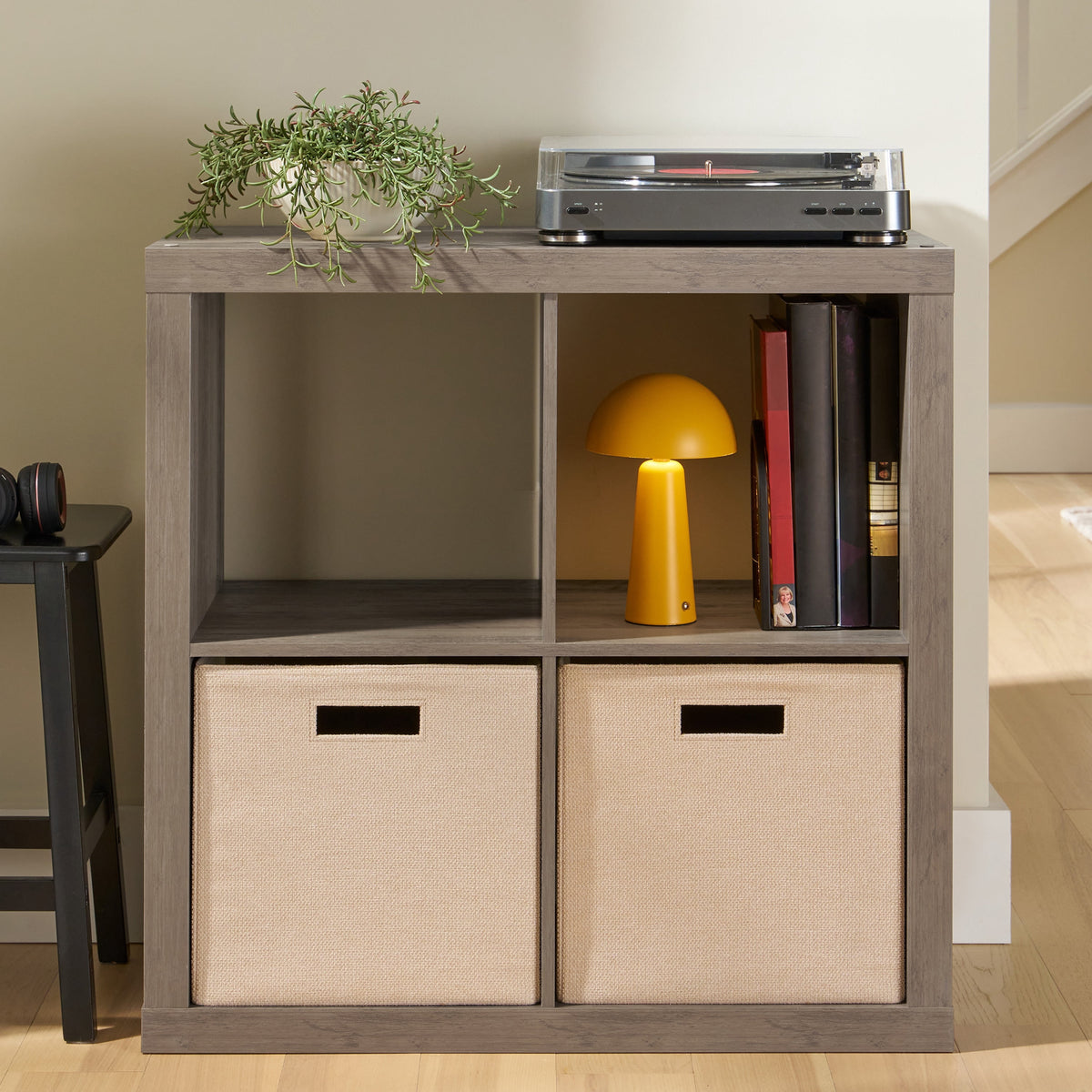 Velmora™ 4 Cube Storage Organizer, White Texture