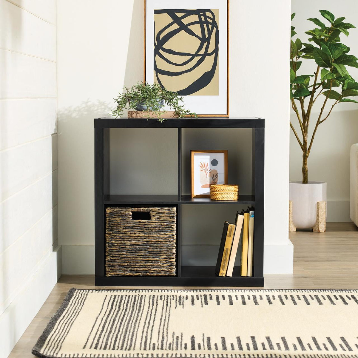 Velmora™ 4 Cube Storage Organizer, White Texture