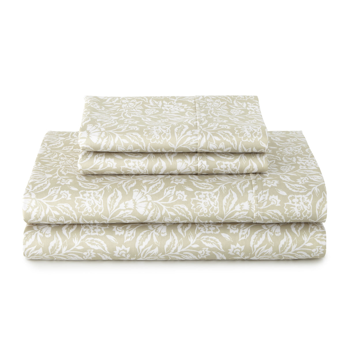 Velmora™ 4-Piece 300 Thread Count Bashful Blooms Cool Cotton Sateen Bed Sheet Set, Queen - Deep Pocket