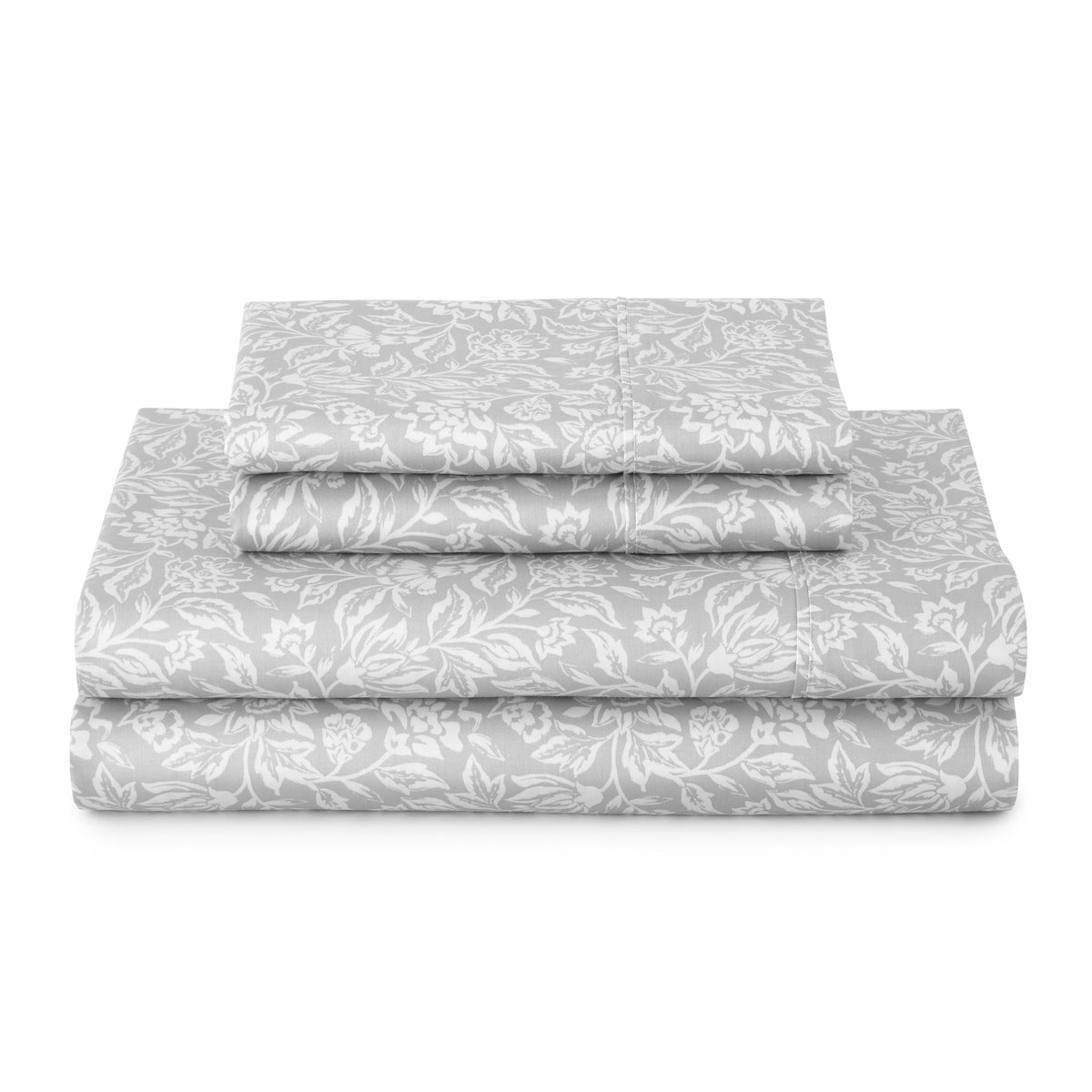 Velmora™ 4-Piece 300 Thread Count Bashful Blooms Cool Cotton Sateen Bed Sheet Set, Queen - Deep Pocket