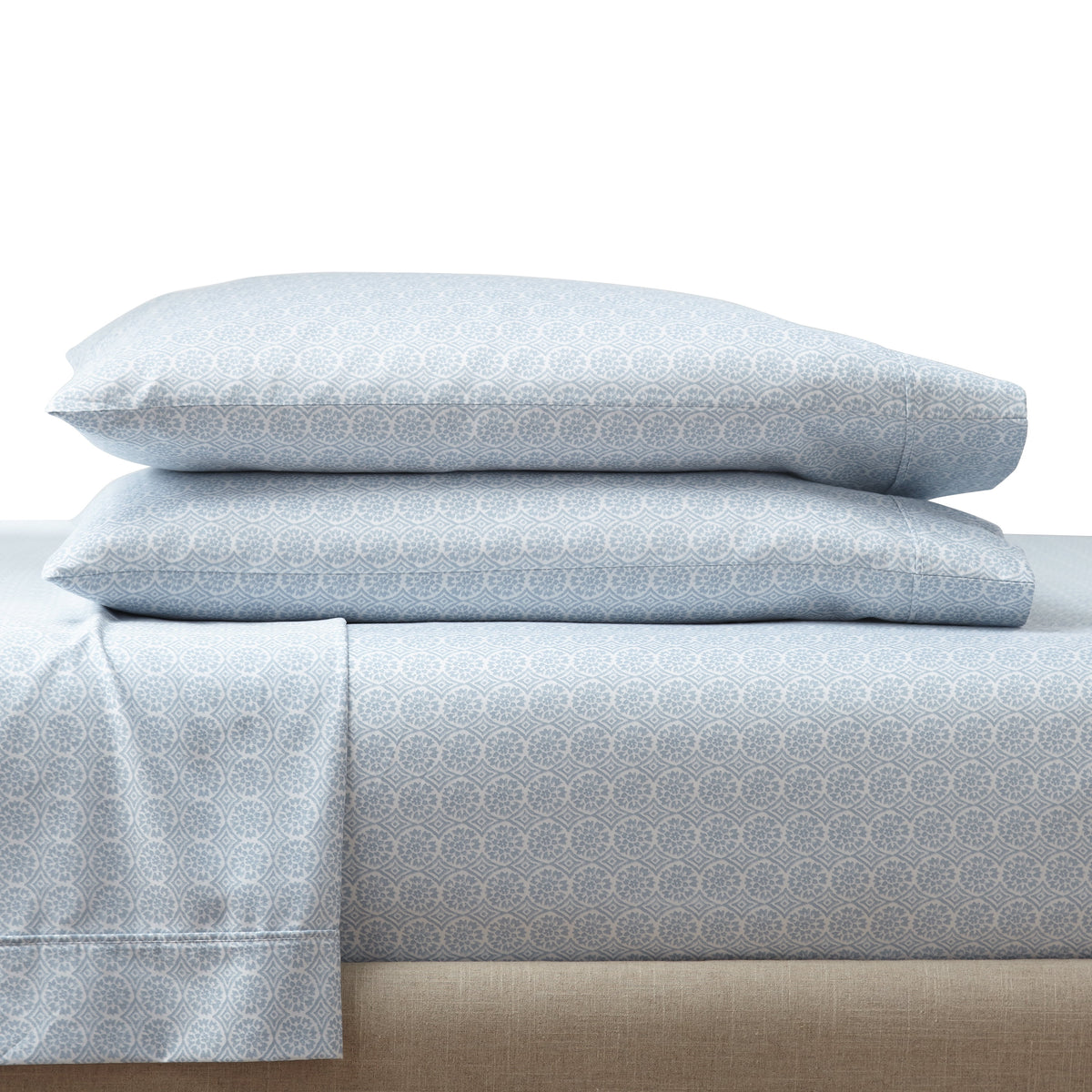 Velmora™ 4-Piece 300 Thread Count Bashful Blooms Cool Cotton Sateen Bed Sheet Set, Queen - Deep Pocket