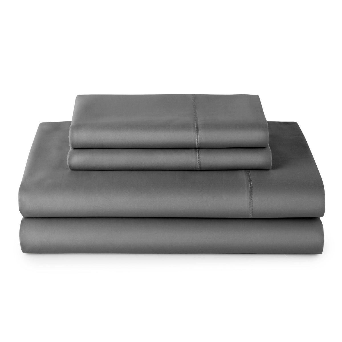 Velmora™ 4-Piece 400 Thread Count Cotton Sateen Performance Bed Sheet Set, Grey, Queen