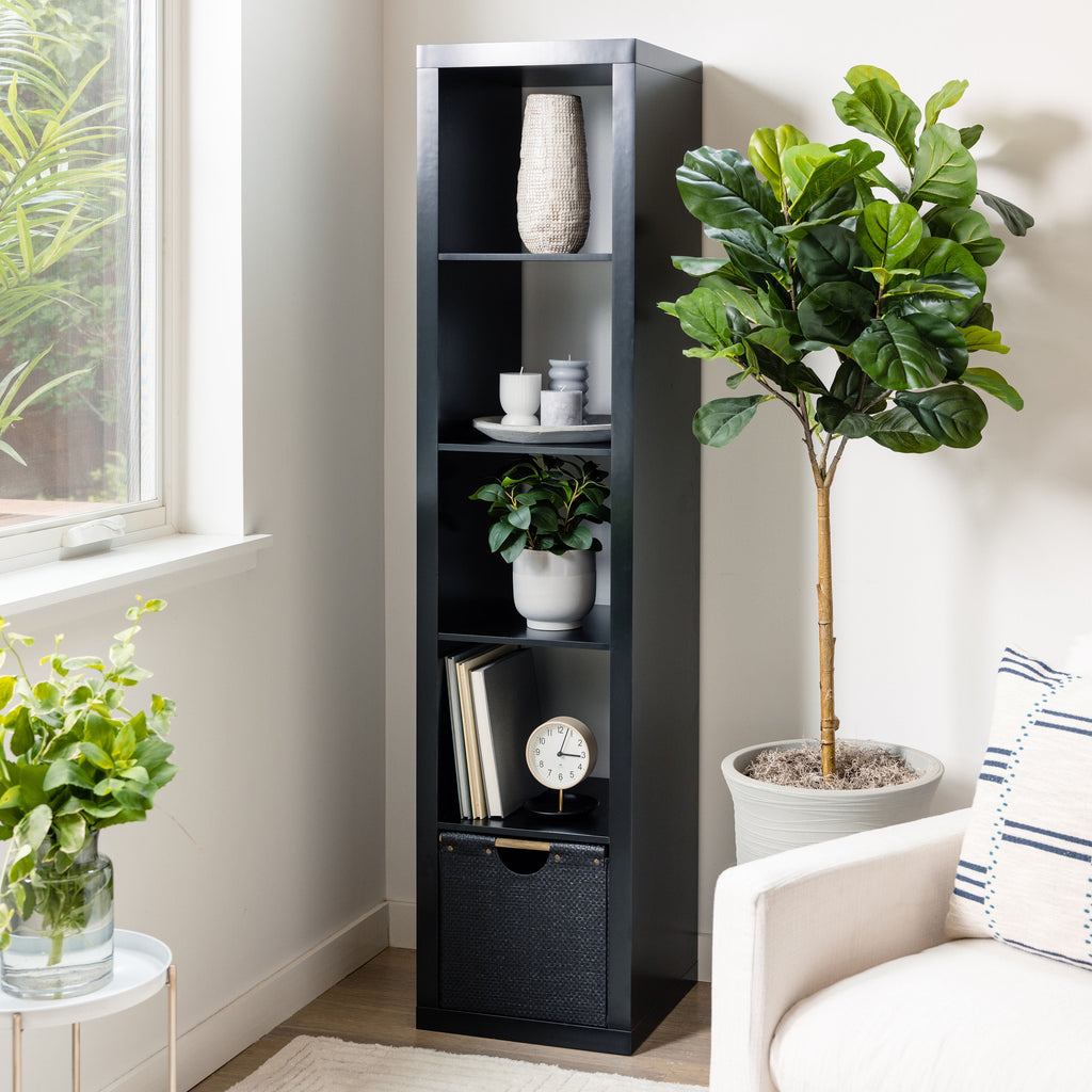Velmora™ 5 Cube Vertical Storage Organizer, White Texture