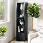 Velmora™ 5 Cube Vertical Storage Organizer, White Texture