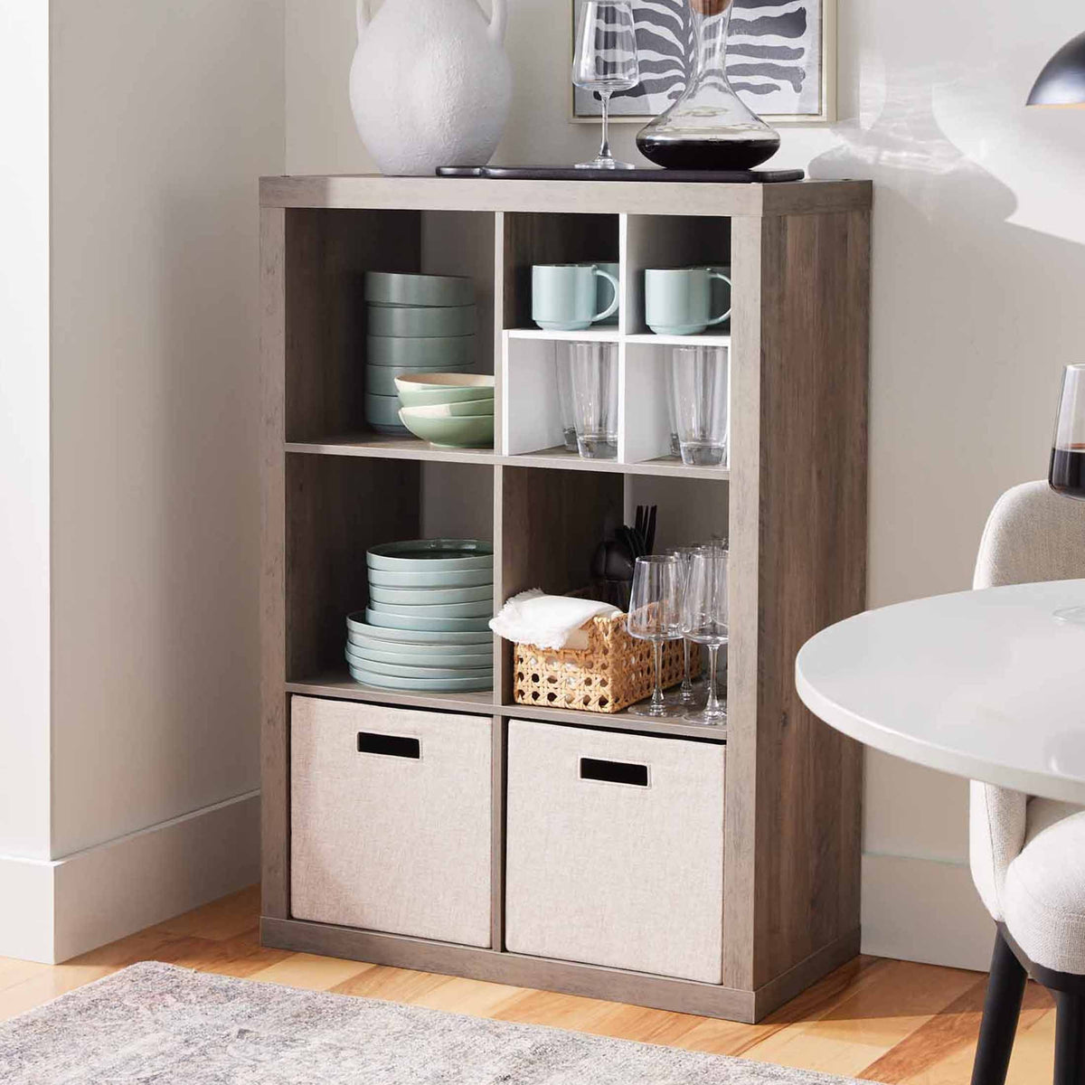 Velmora™ 6 Cube Storage Organizer, White Texture