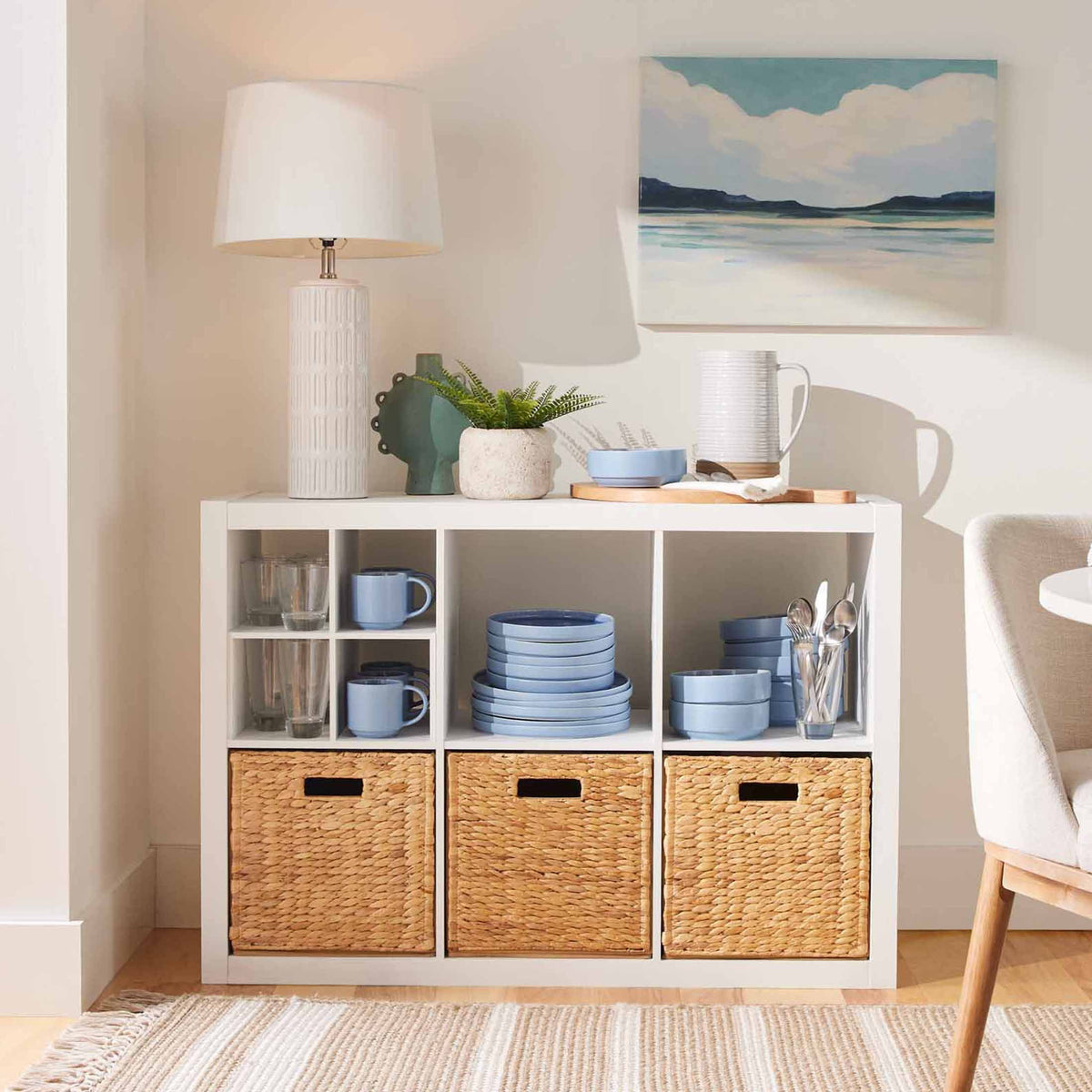 Velmora™ 6 Cube Storage Organizer, White Texture