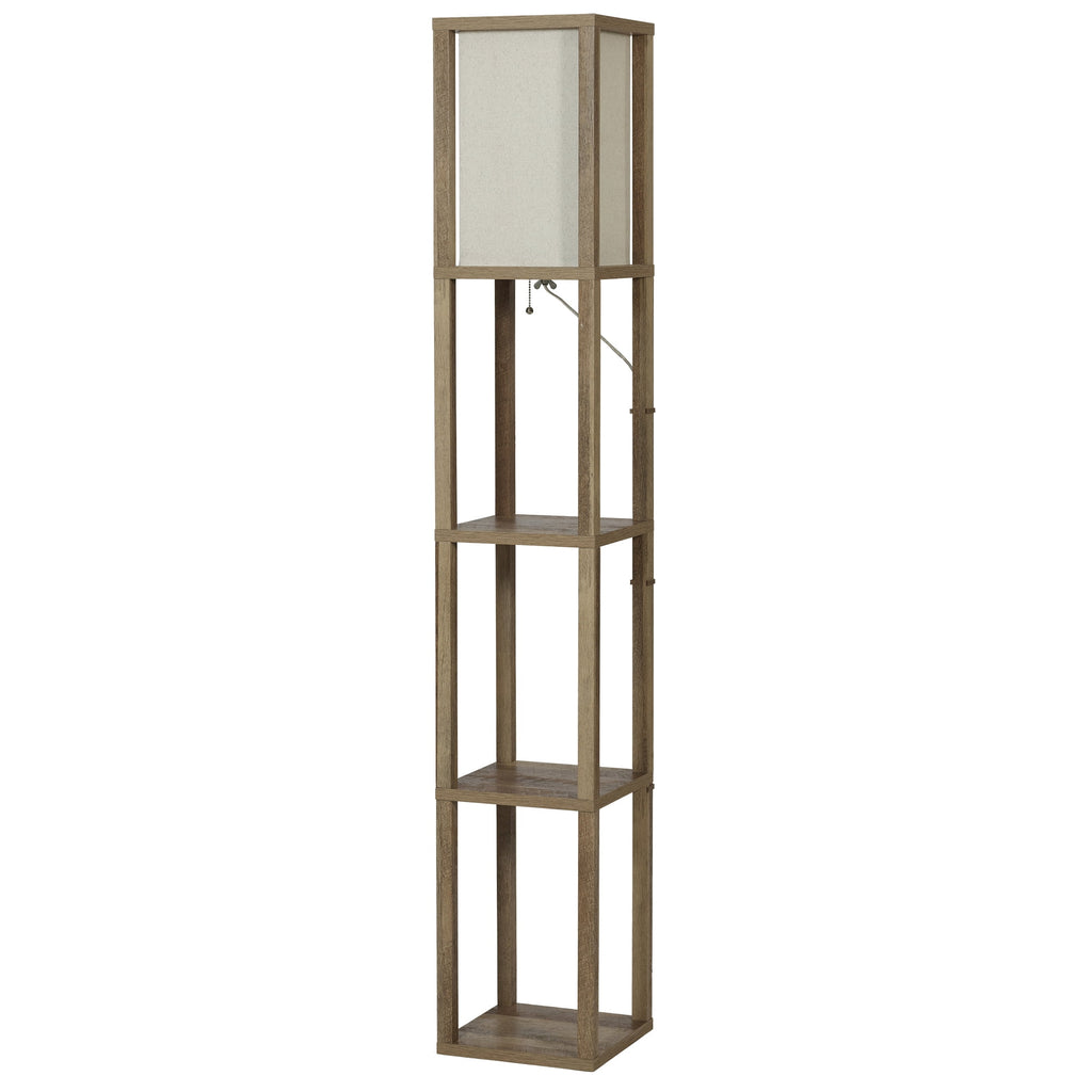 Velmora™ 62.25" Modern Pull Chain Weathered Floor Lamp with Natural Square Shade