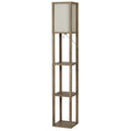 Velmora™ 62.25" Modern Pull Chain Weathered Floor Lamp with Natural Square Shade
