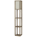 Velmora™ 62.25" Modern Pull Chain Weathered Floor Lamp with Natural Square Shade