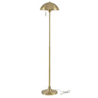 Velmora™ 62" Modern Pull-chain Brass Floor Lamp with Brass Dome Shade