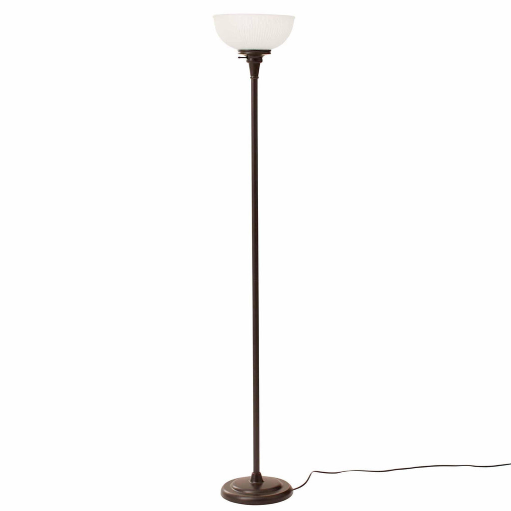 Velmora™ 71" New Ribbed Frosted Glass Oil Rubbed Bronze Floor Lamp, Modern Styling