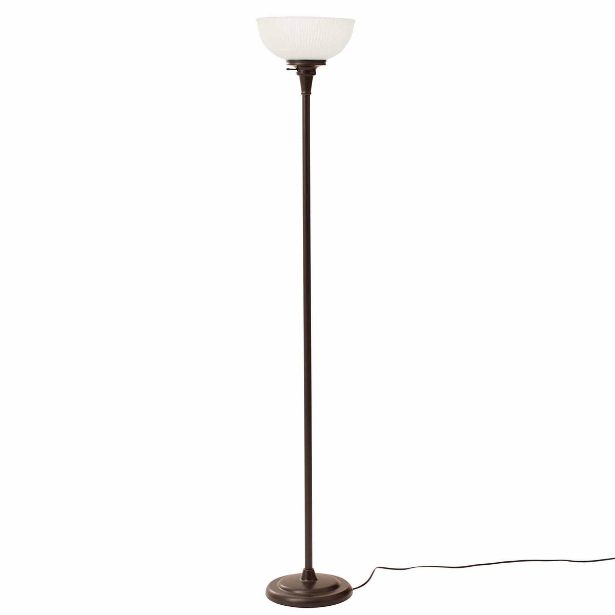 Velmora™ 71" New Ribbed Frosted Glass Oil Rubbed Bronze Floor Lamp, Modern Styling