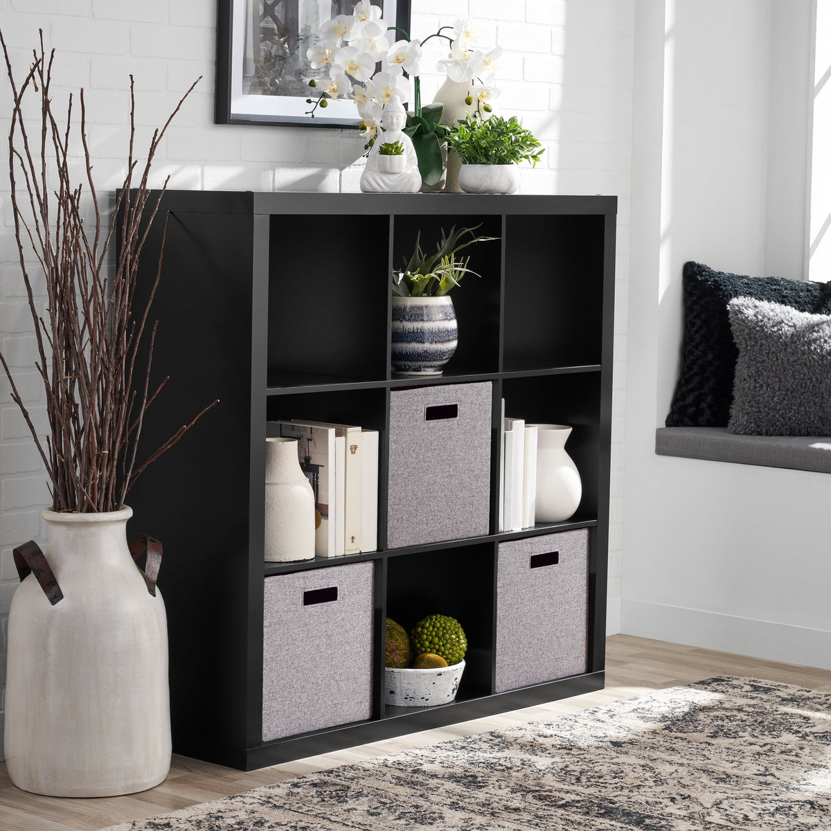 Velmora™ 9 Cube Storage Organizer, Solid Black