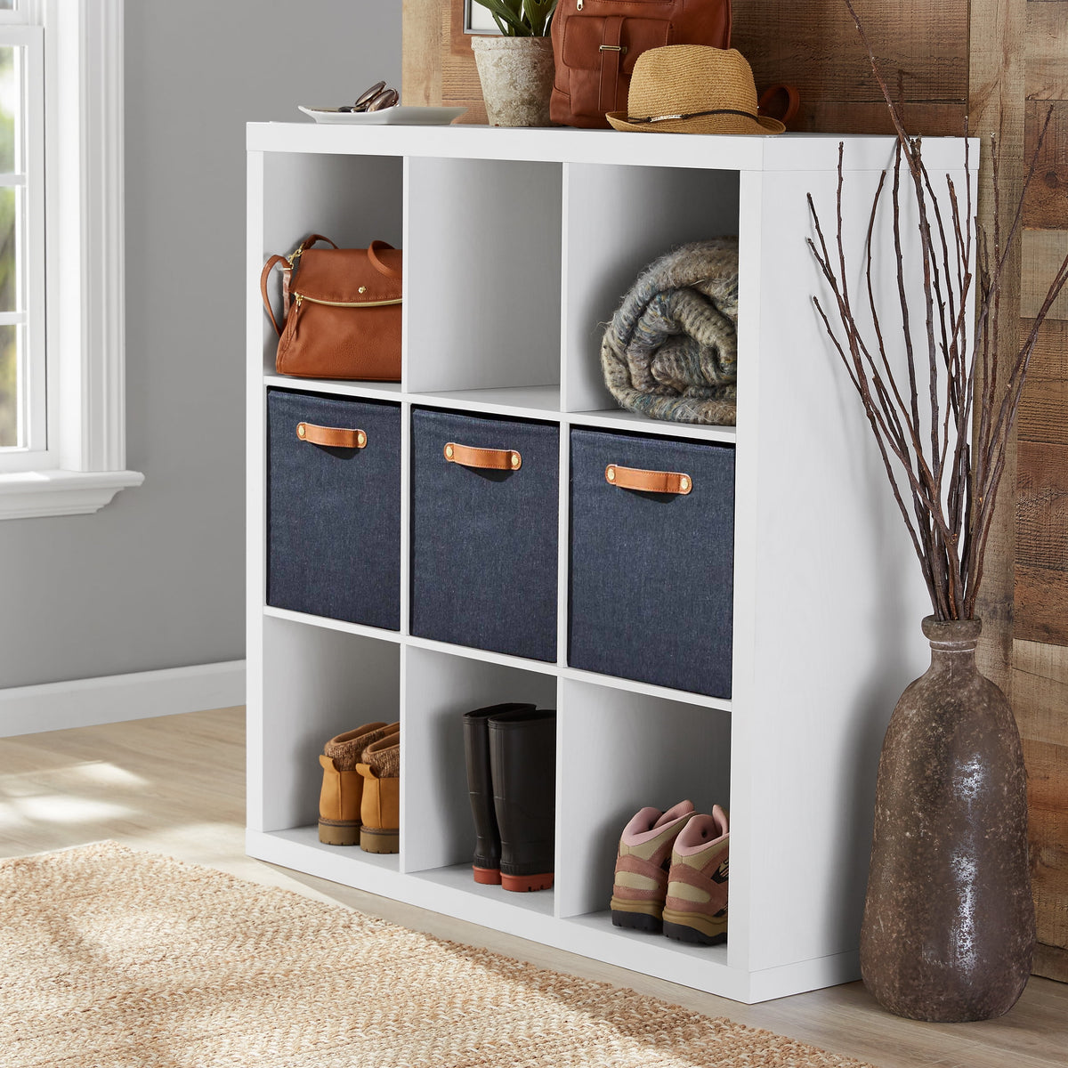 Velmora™ 9 Cube Storage Organizer, Solid Black
