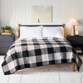 Velmora™ Buffalo Plaid Cotton Quilt, King, Black & White Bedding