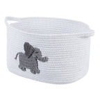 Velmora™ Cotton Rope Rectangle Tote Bin, Elephant Crochet