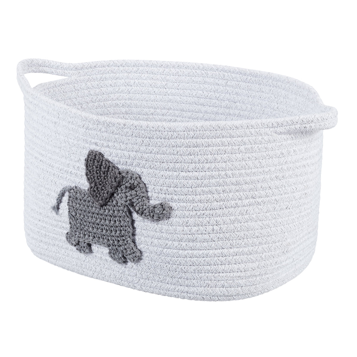 Velmora™ Cotton Rope Rectangle Tote Bin, Elephant Crochet
