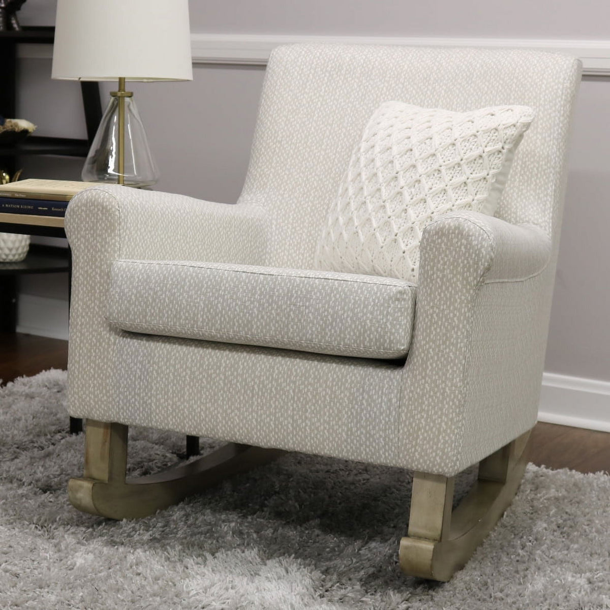 Velmora™ Darcie Rocking Chair, Blush Pink