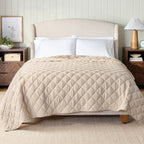 Velmora™ Diamond Gauze Quilt, Full/Queen, Beige Bedding