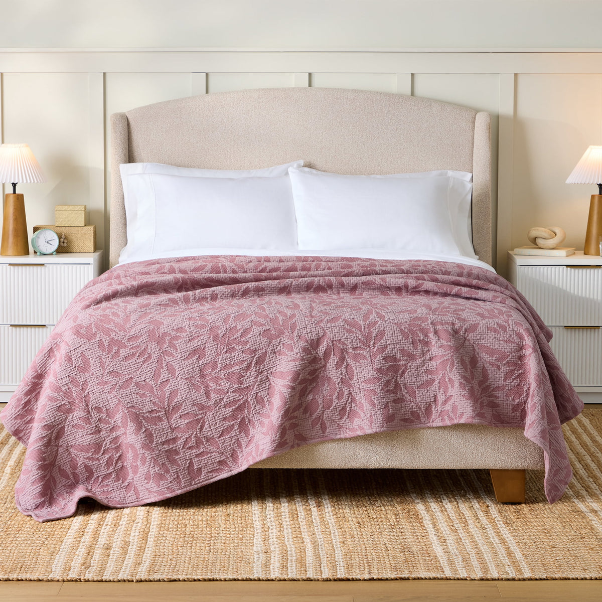 Velmora™ Violet Gem Botanical Double Cloth Cotton Quilt, Full/Queen