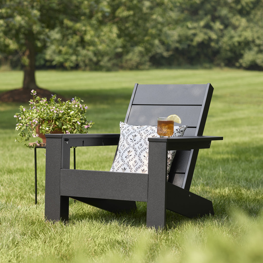 Velmora™ Ezra Outdoor HDPE Adirondack Chair, Black