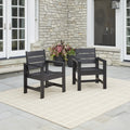 Velmora™ Ezra Outdoor HDPE Dining Chair Set, 2-Pack, Black