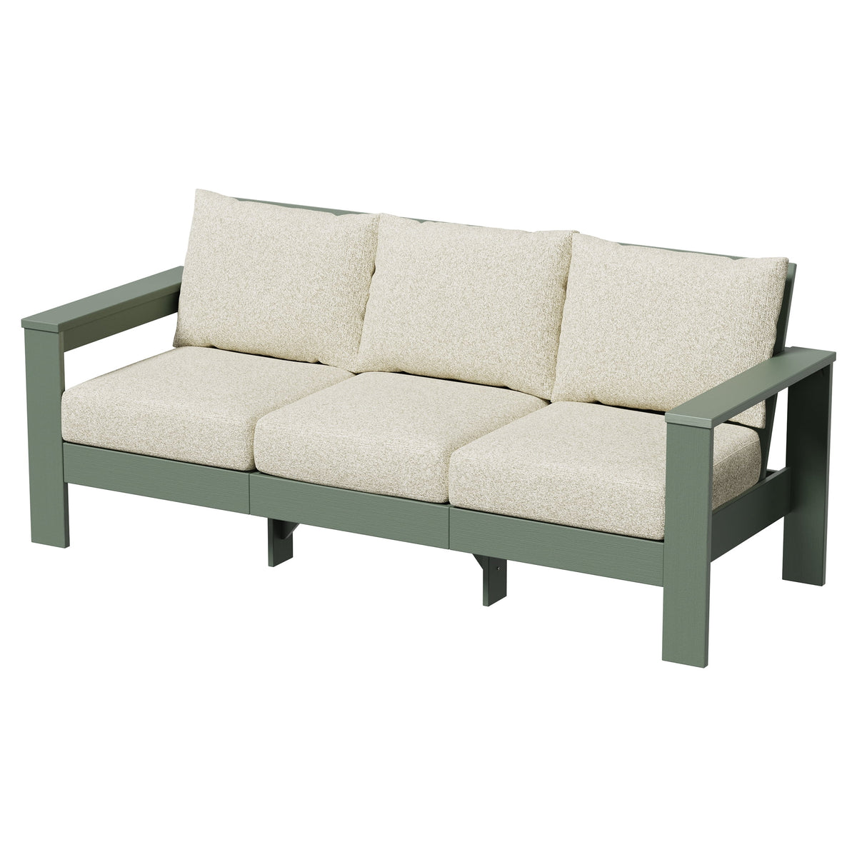 Velmora™ Ezra Outdoor Sofa, Black Frame with Gray Cushions
