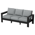 Velmora™ Ezra Outdoor Sofa, Black Frame with Gray Cushions