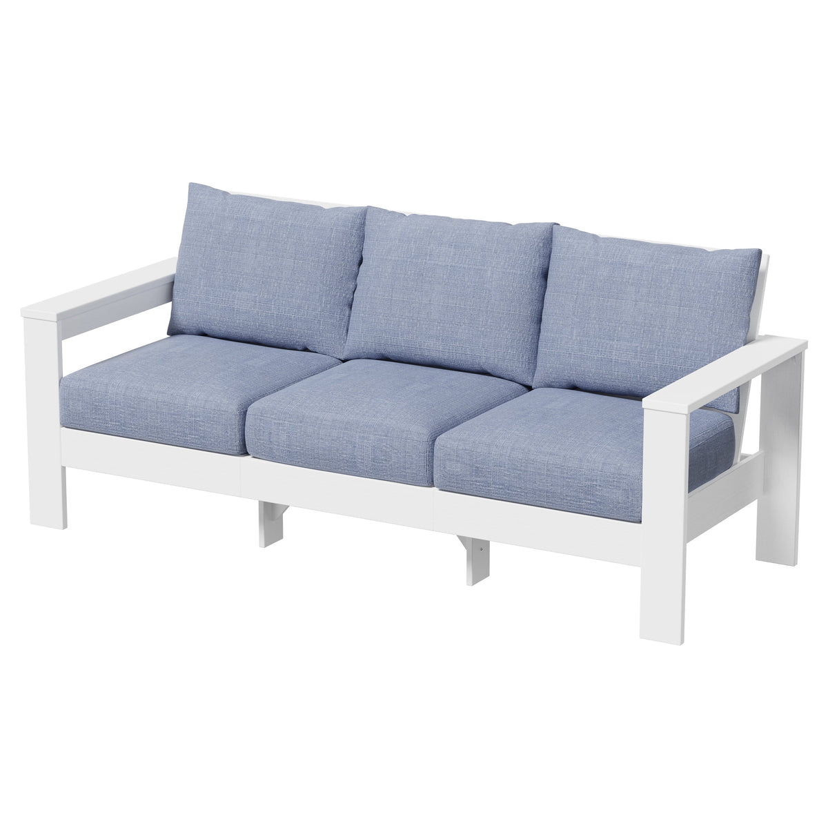 Velmora™ Ezra Outdoor Sofa, Black Frame with Gray Cushions