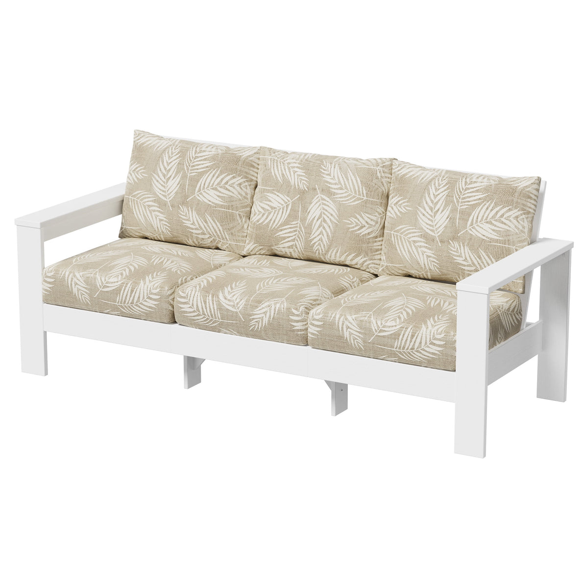 Velmora™ Ezra Outdoor Sofa, Black Frame with Gray Cushions