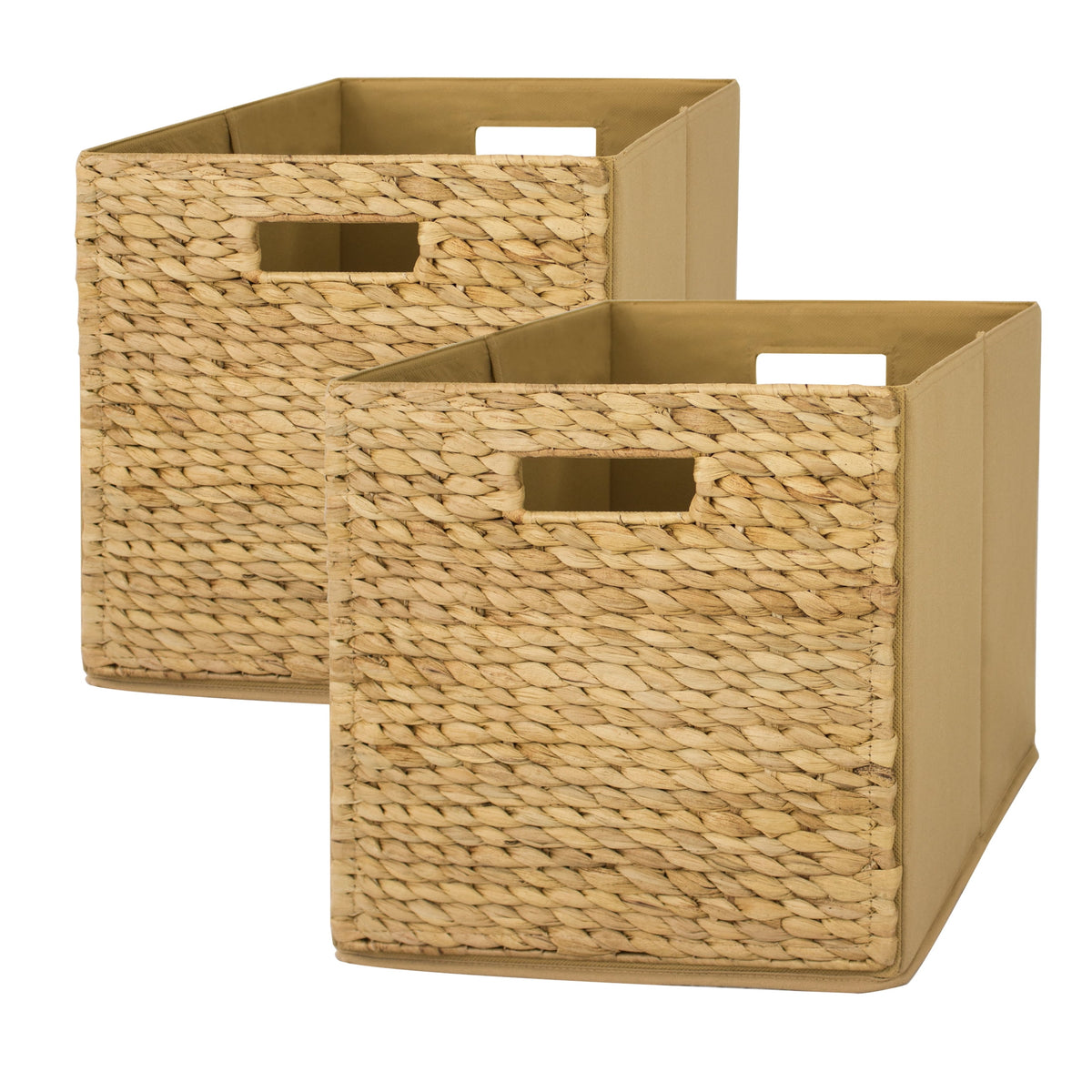 Velmora™ Fabric Cube Storage Bins, Natural, 2 Pack