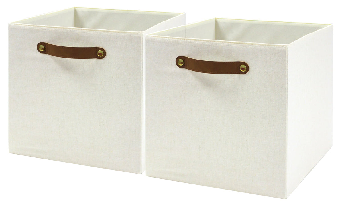 Velmora™ Fabric Cube Storage Bins, Natural, 2 Pack